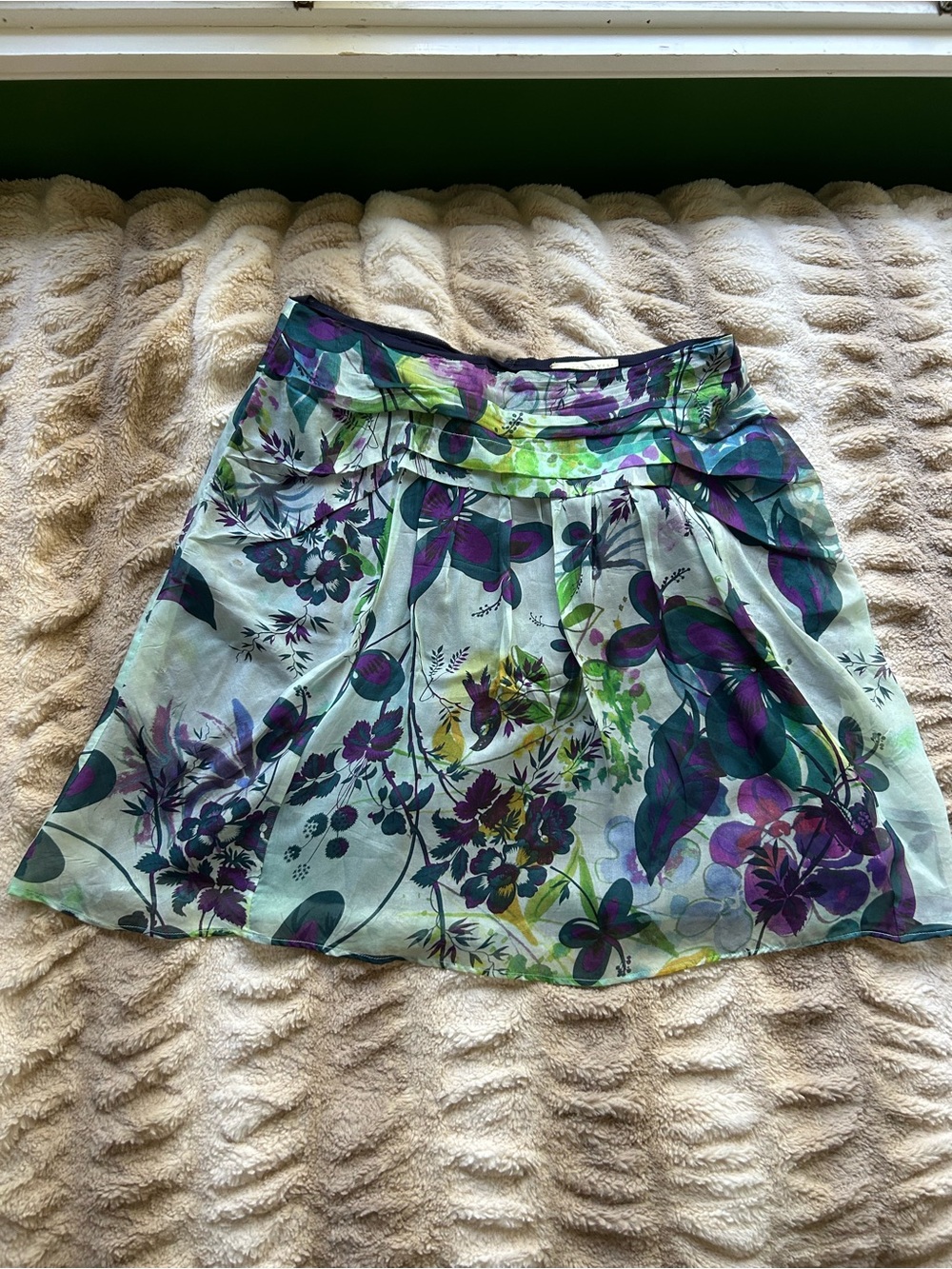Weston Wear Floral Skater Skirt in Mint and Purple